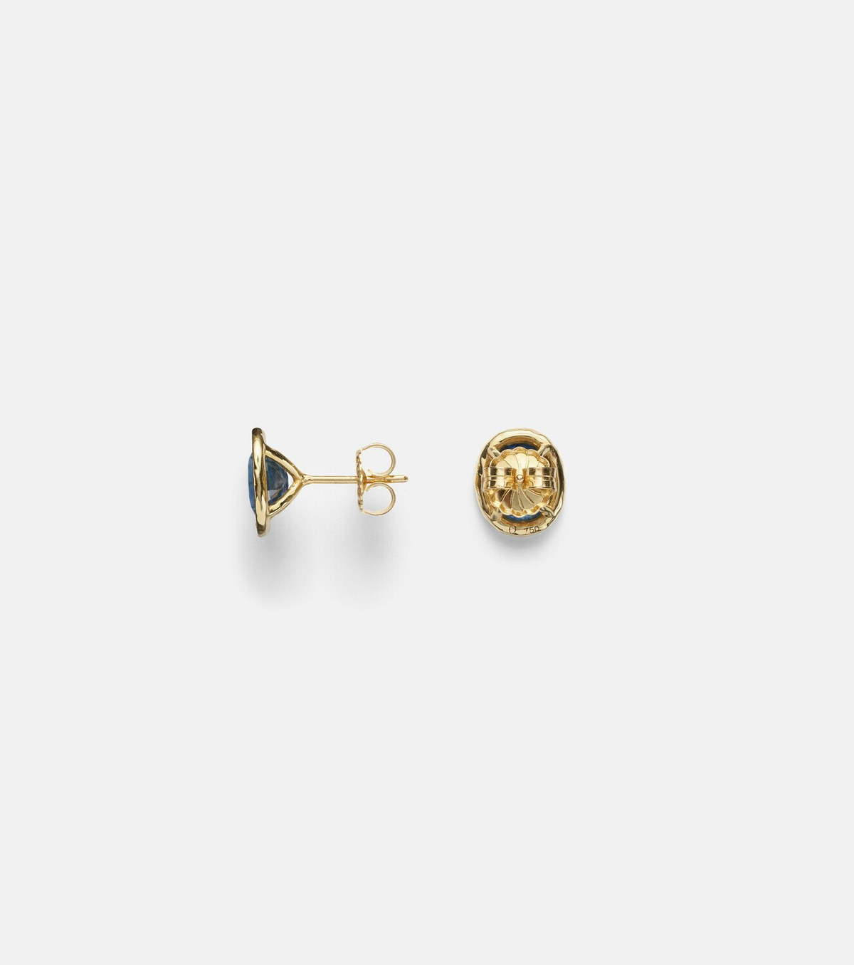 Octavia Elizabeth 18kt gold stud earrings with diamonds and sapphires