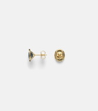 Octavia Elizabeth 18kt gold stud earrings with diamonds and sapphires