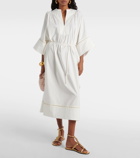 Yves Salomon Belted cotton-blend maxi dress