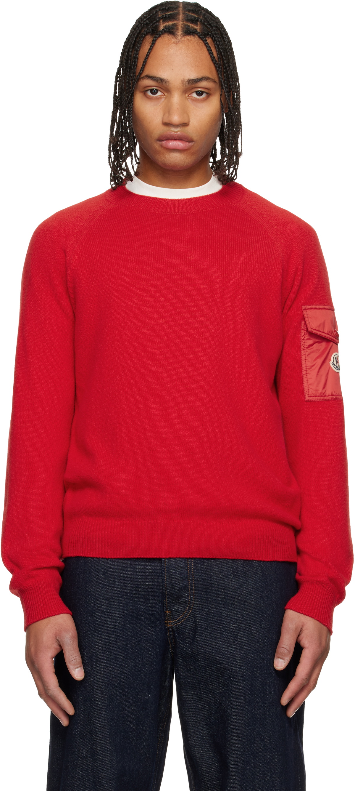 Moncler Red Mouliné Wool & Cashmere Sweater Moncler