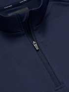 CASTORE - Logo-Print Striped Stretch-Jersey Half-Zip Golf Top - Blue