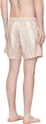 COMMAS Beige Striped Swim Shorts