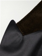 Brunello Cucinelli - Shawl-Collar Double-Breasted Cotton-Velvet Tuxedo Jacket - Brown