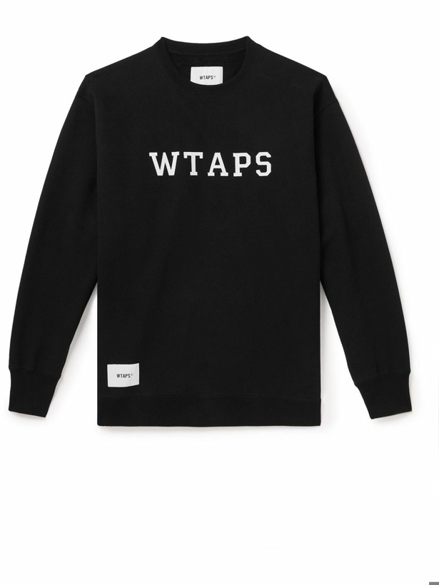 Photo: WTAPS - Logo-Appliquéd Cotton-Jesey Sweatshirt - Black