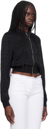 Givenchy Black Jacquard Logo Bomber Jacket