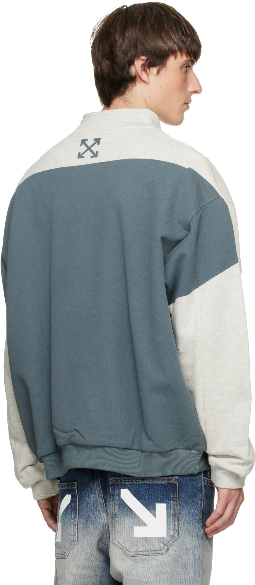 Off-White Gray Negative Big Bookish Relax Track Jacket