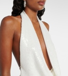 Alex Perry Bridal sequined open-back minidress