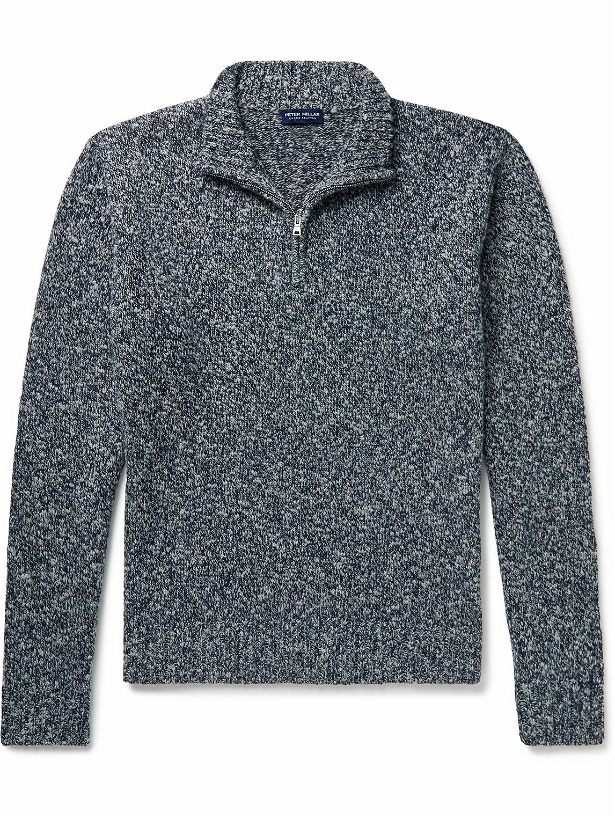 Photo: Peter Millar - Worth Slim-Fit Wool and Cashmere-Blend Half-Zip Sweater - Blue