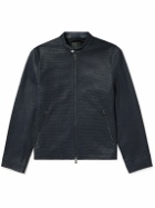 Theory - Wynmore Perforated Leather Jacket - Blue
