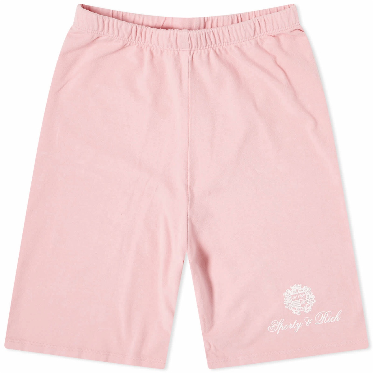 Photo: Sporty & Rich Women's Country Crest Biker Cycling Short in Rose/White