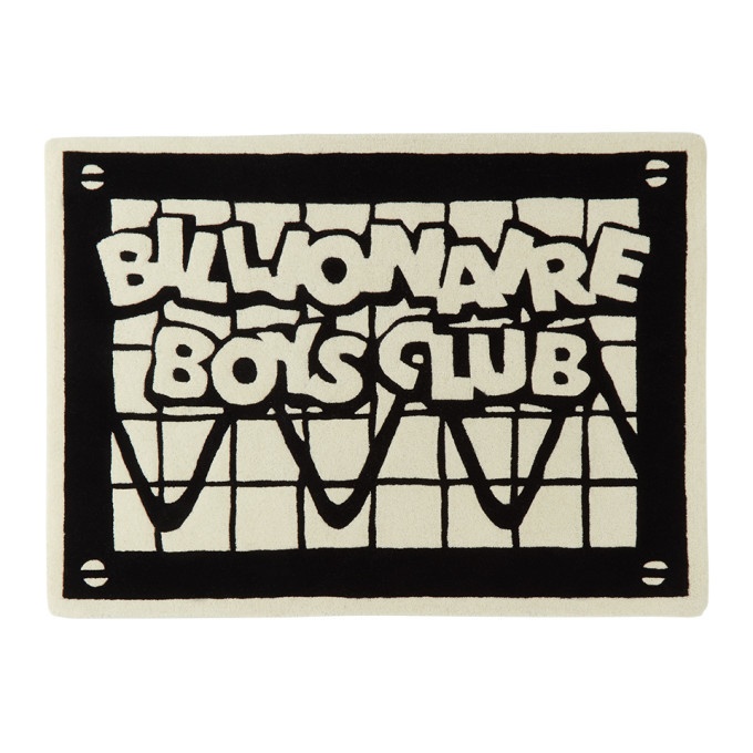 Photo: Billionaire Boys Club SSENSE Exclusive Black and Off-White Logo Rug