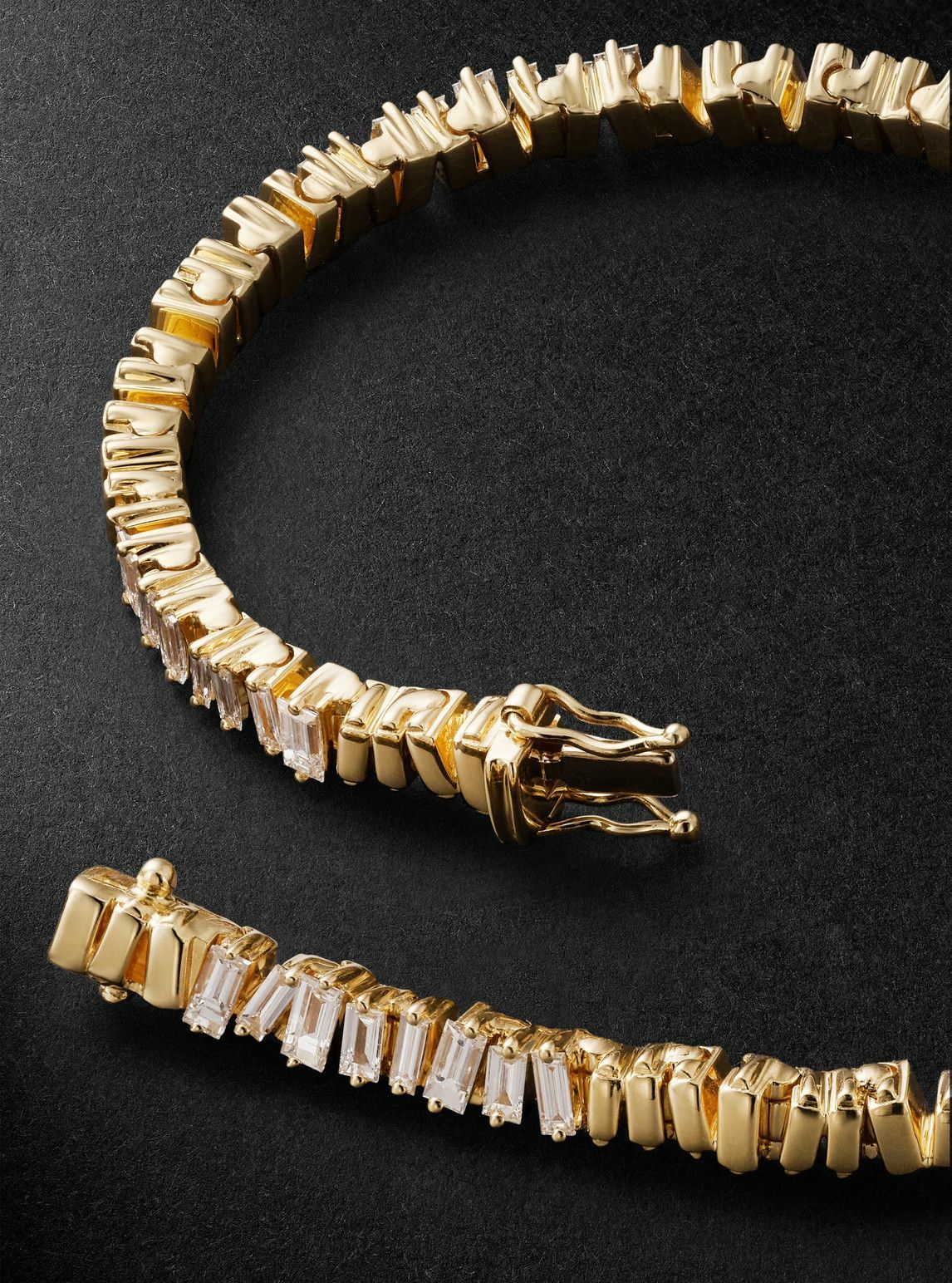 Suzanne Kalan - ID Mini 18-Karat Gold Diamond Tennis Bracelet