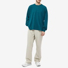 Auralee Men's Long Sleeve Cotton Mesh T-Shirt in Dark Green