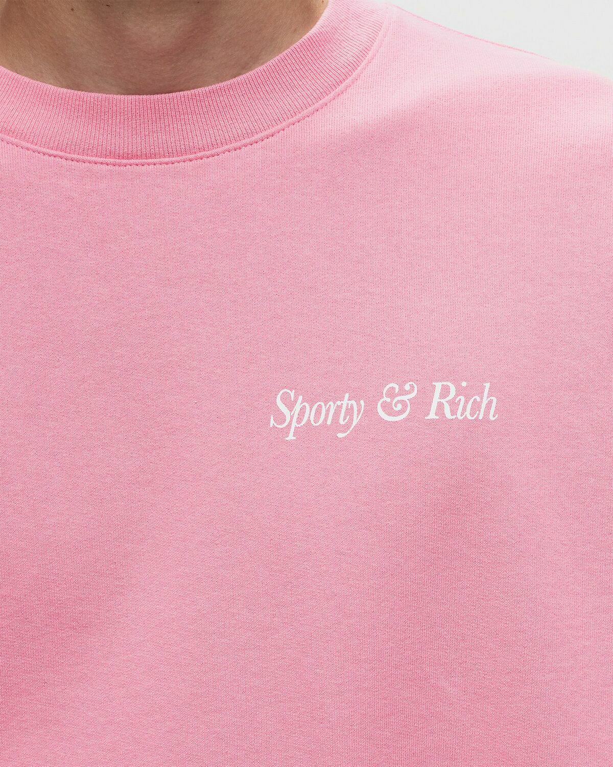 Sporty & Rich Hwcny Crewneck Pink - Mens - Sweatshirts Sporty & Rich