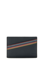 Paul Smith Stripe-print Leather Card Holder - Navy - One Size