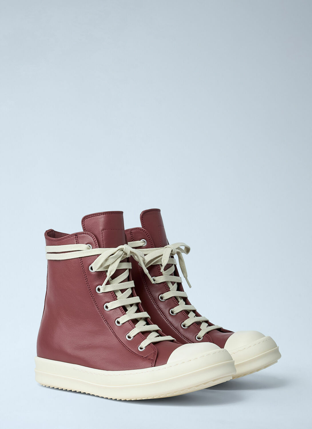 Rick Owens Leather High-Top Sneakers