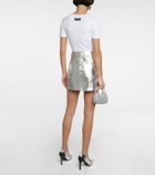 Frame - Le Mini Skirt metallic denim skirt