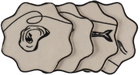 Misette Off-White Line Drawing Embroidered Linen Coaster Set