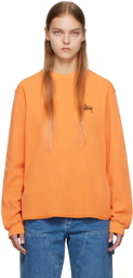 Stüssy Orange Thermal Long Sleeve T-Shirt