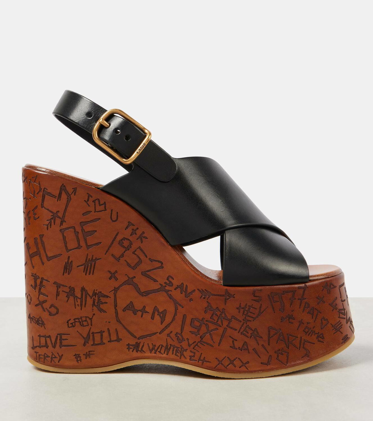 Chloé Maxime leather wedge sandals Chloe