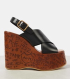 Chloé Maxime leather wedge sandals