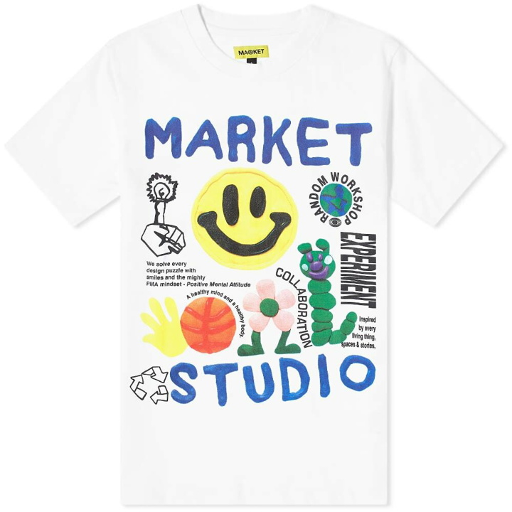 Photo: MARKET Men's Smiley Collage T-Shirt in White
