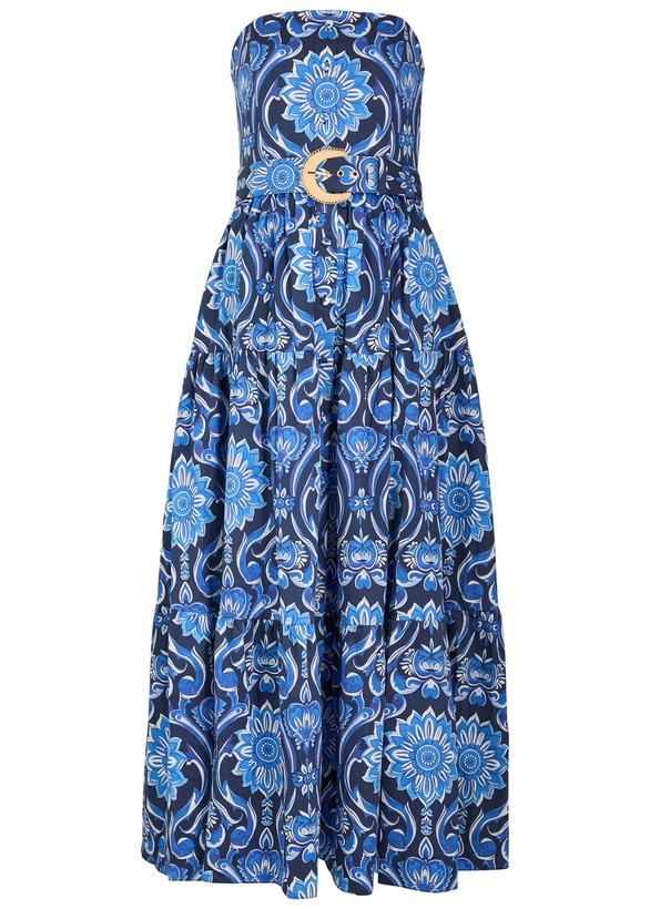 Photo: Borgo DE Nor Juo Juo Printed Cotton Maxi Dress Blue