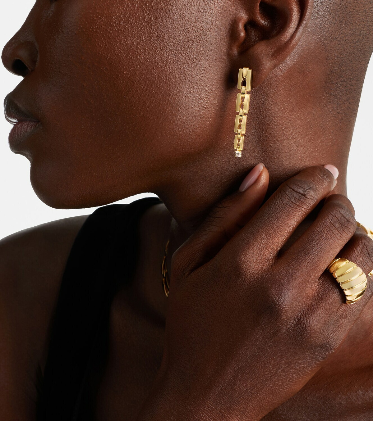 Bvlgari B.zero1 18kt gold drop earrings with diamonds