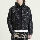 ICECREAM Men's Tree Camo Denim Trucker Jacket in Black