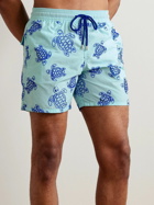 Vilebrequin - Moorea Straight-Leg Mid-Length Flocked ECONYL® Swim Shorts - Blue