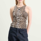 GANNI Women's Rib Tank Top in Leopard