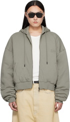 LU'U DAN Gray Wadded Hoodie