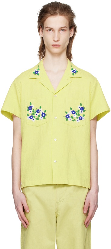 Photo: Bode Yellow Beaded Chicory Shirt