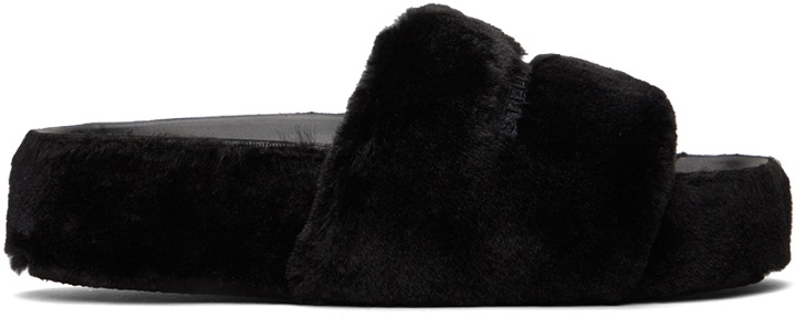 Photo: Stella McCartney Black Signature Fuzzy Slides