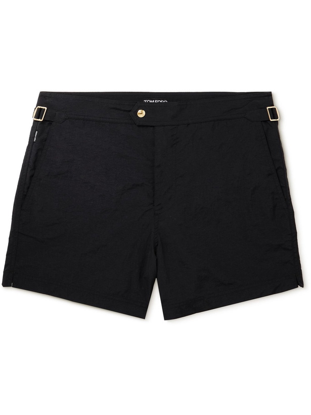 Photo: TOM FORD - Slim-Fit Mid-Length Swim Shorts - Black