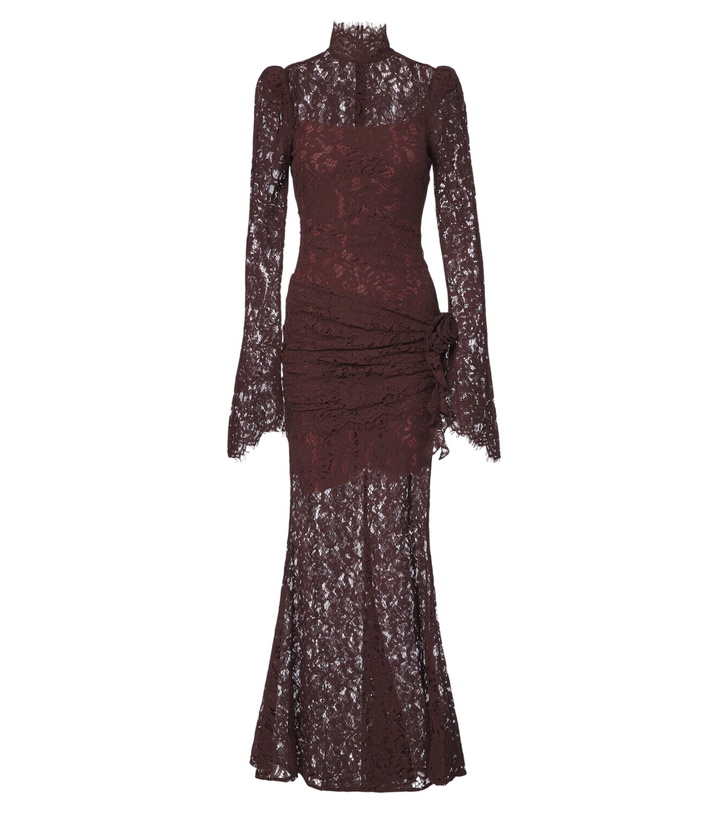 Photo: De La Vali Bodita draped cotton-blend lace gown