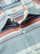 FAHERTY - Legend Printed Brushed Stretch-Flannel Shirt - Blue