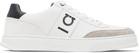 Ferragamo White Gancini Detail Sneakers