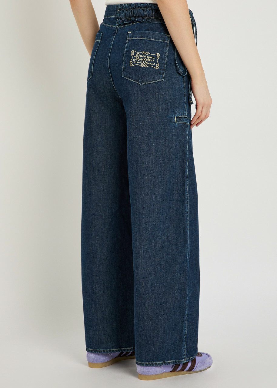 Damson Madder Augusta Ruffled Straight-leg Jeans Indigo