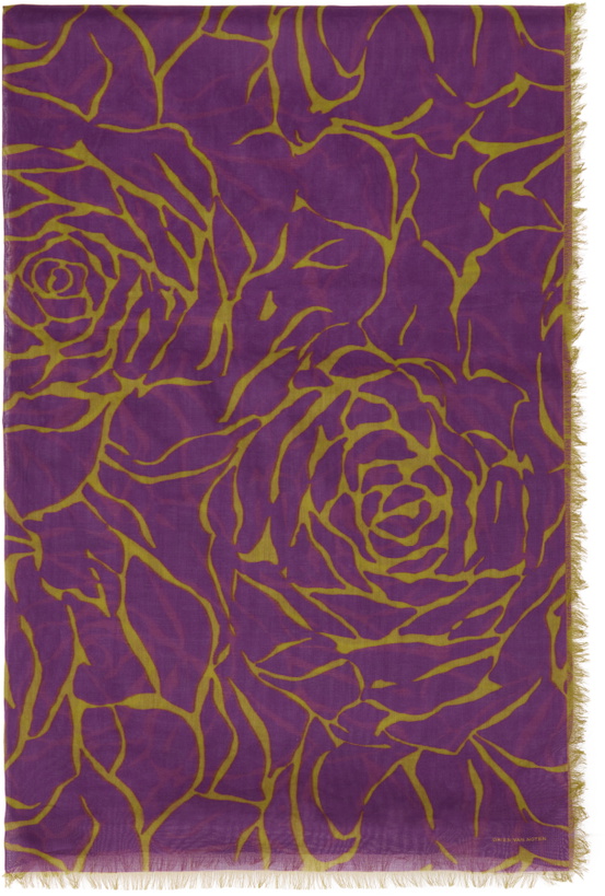 Photo: Dries Van Noten Purple & Yellow Floral Scarf