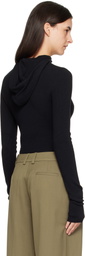 The Frankie Shop Black Danae Knit Hoodie