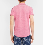 Orlebar Brown - Sebastian Slim-Fit Mélange Linen and Cotton-Blend Piqué Polo Shirt - Men - Pink