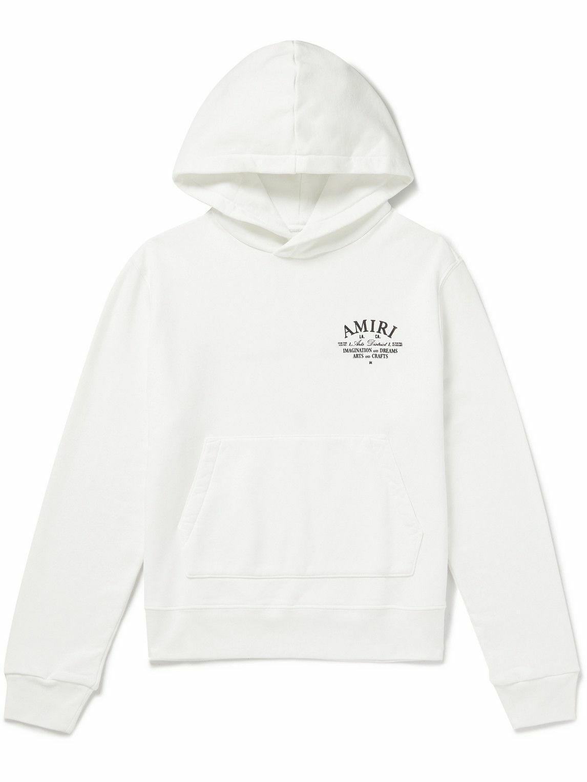 AMIRI - Logo-Appliquéd Embroidered Cotton-Jersey Hoodie - White Amiri