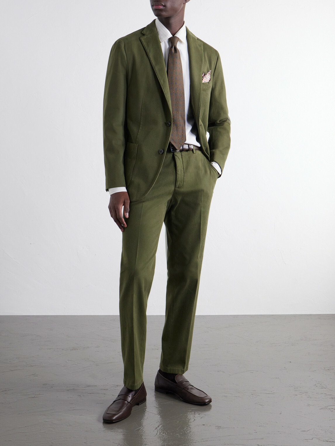 Boglioli - Stretch Cotton-Twill Suit Jacket - Green