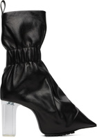 Rick Owens Black Tower Cuffed Taquito Pull On Boots