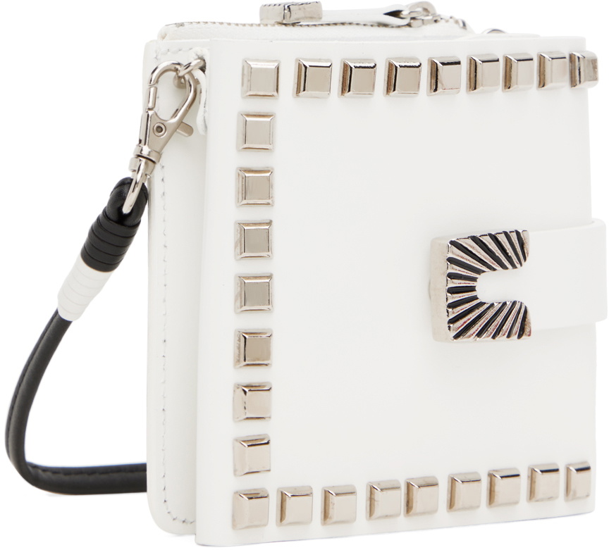 Toga Pulla White Leather Wallet Shoulder Bag Toga Pulla