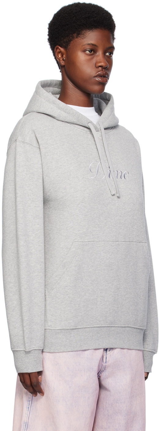 Dime Gray Embroidered Hoodie Dime