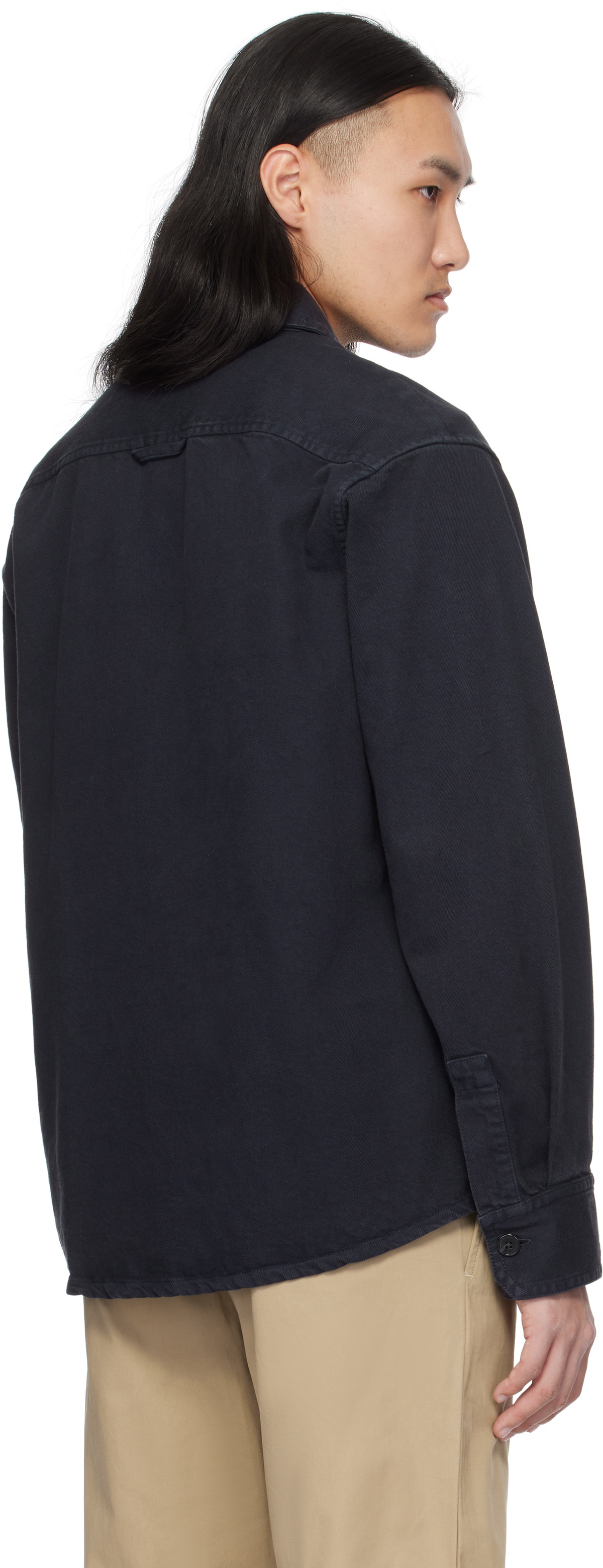 A.P.C. Navy Basile Brodée Poitrine Overshirt