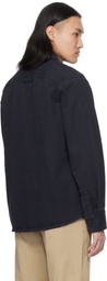 A.P.C. Navy Basile Brodée Poitrine Overshirt