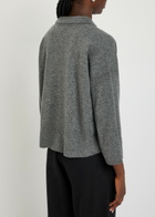 Eileen Fisher Melange Cashmere Polo top Grey